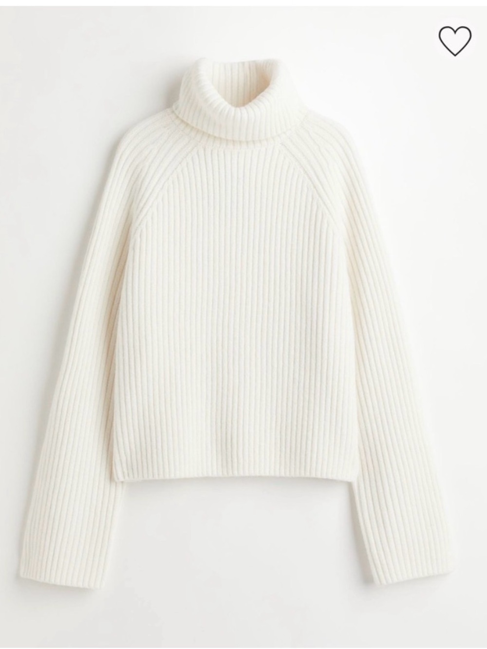 H&M Cream Ribbed Turtleneck Sweater